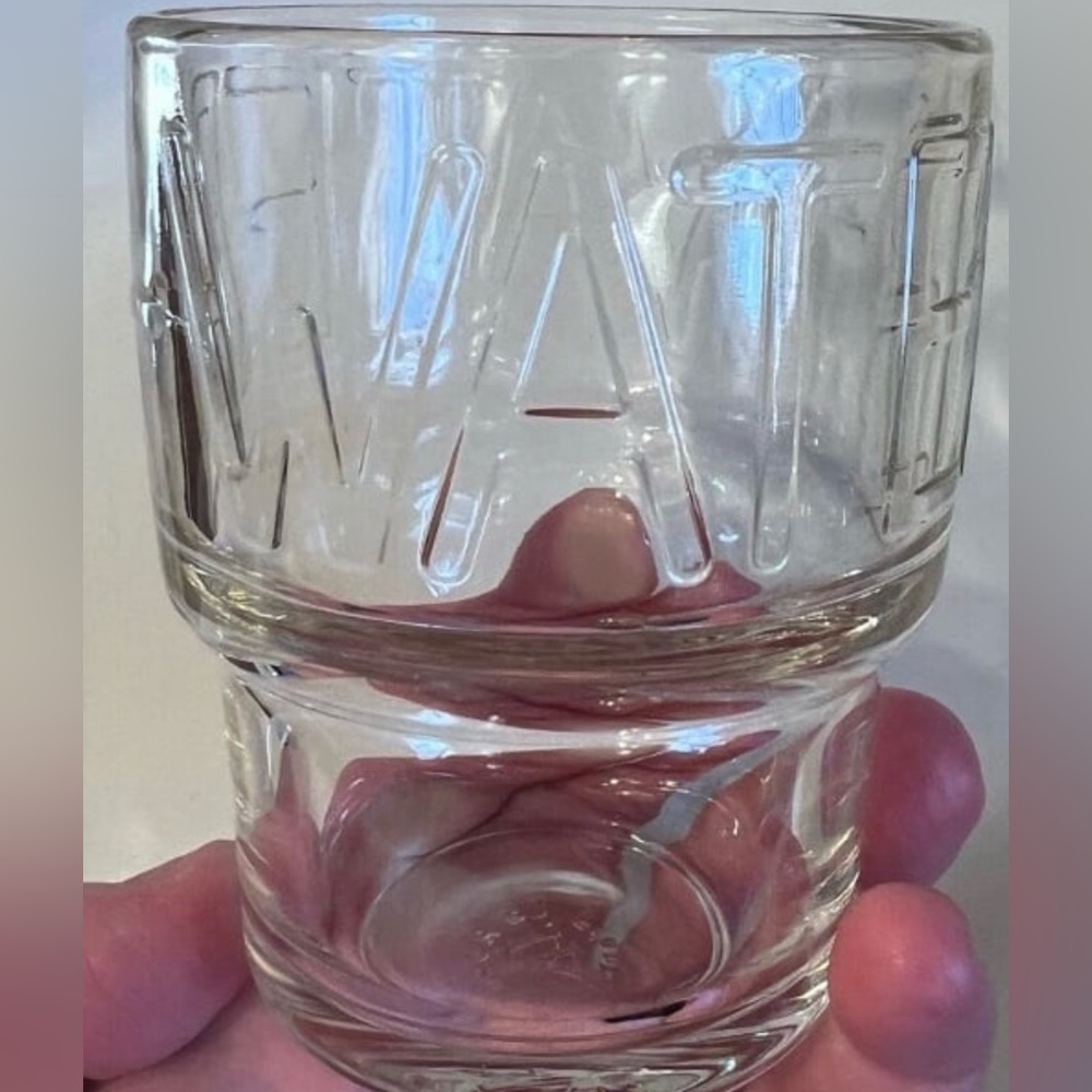 Set of 6 French water glasses made by La Rochere water/Modernist Typography